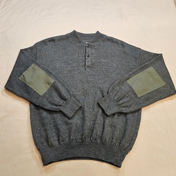 Cabela's Other - Vintage Cabelas Wool Blnd Sweater Mens L Henley Elbow Patch USA Made 90s Outdoor